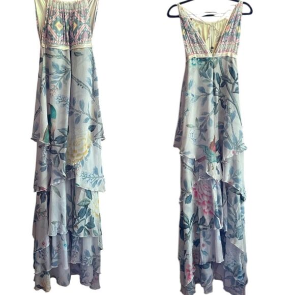 Matthew Williamson Iconic  Runaway Silk Layered Empire Waist Gown Size Small - Picture 6 of 16